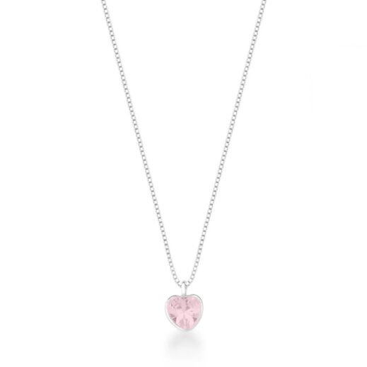 COLAR PONTO DE LUZ CORAÇÃO ROSA