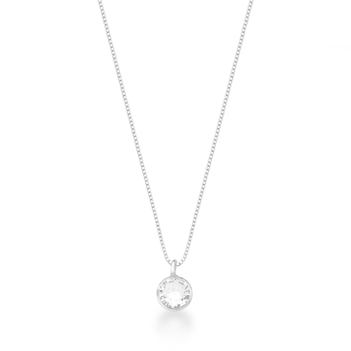COLAR COM PINGENTE PONTO DE LUZ REDONDO CRISTAL