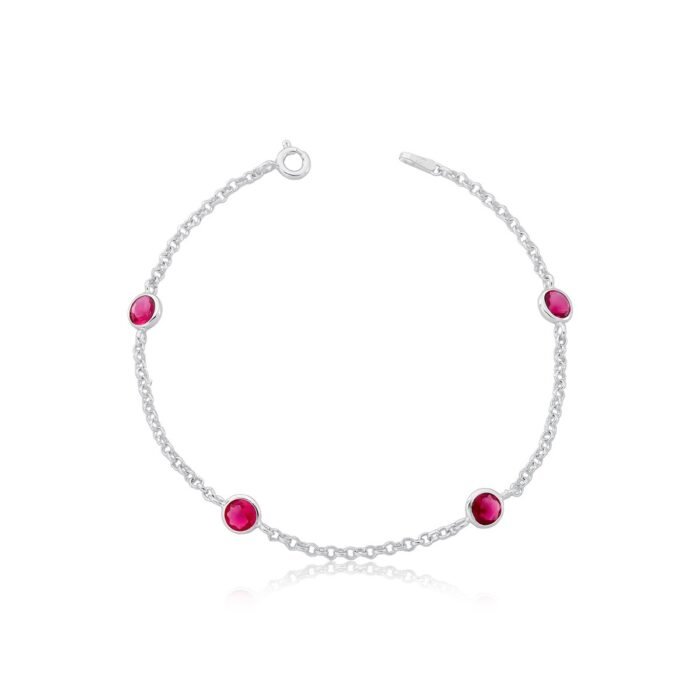 PULSEIRA 4 ZIRCONIAS ROSA